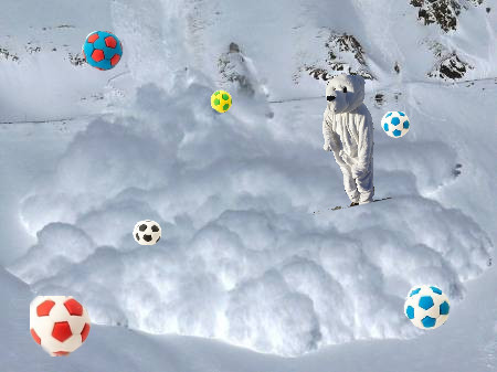 Bouba surf sur l'avalanche.